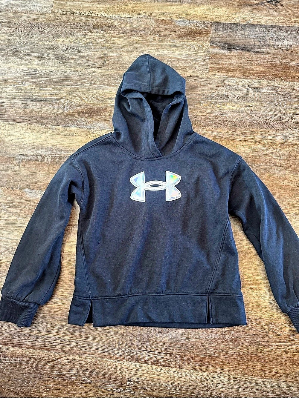 Under Armour Girls' UA Rival Fleece Shimmer Hoodie Black 6X